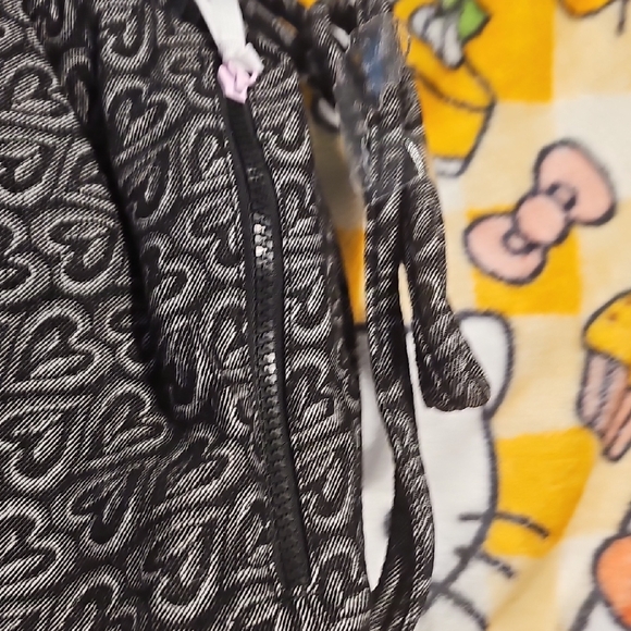 Wildfox Heart Patterned Black and Gray Backpack - Picture 5 of 7